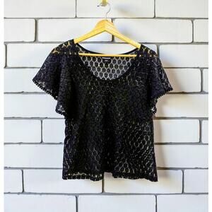 Women's Joe Boxer Lace Flutter Sleeve Top S